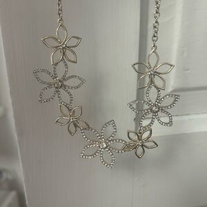 Ann Taylor factory Silver and Gold Floral Necklace